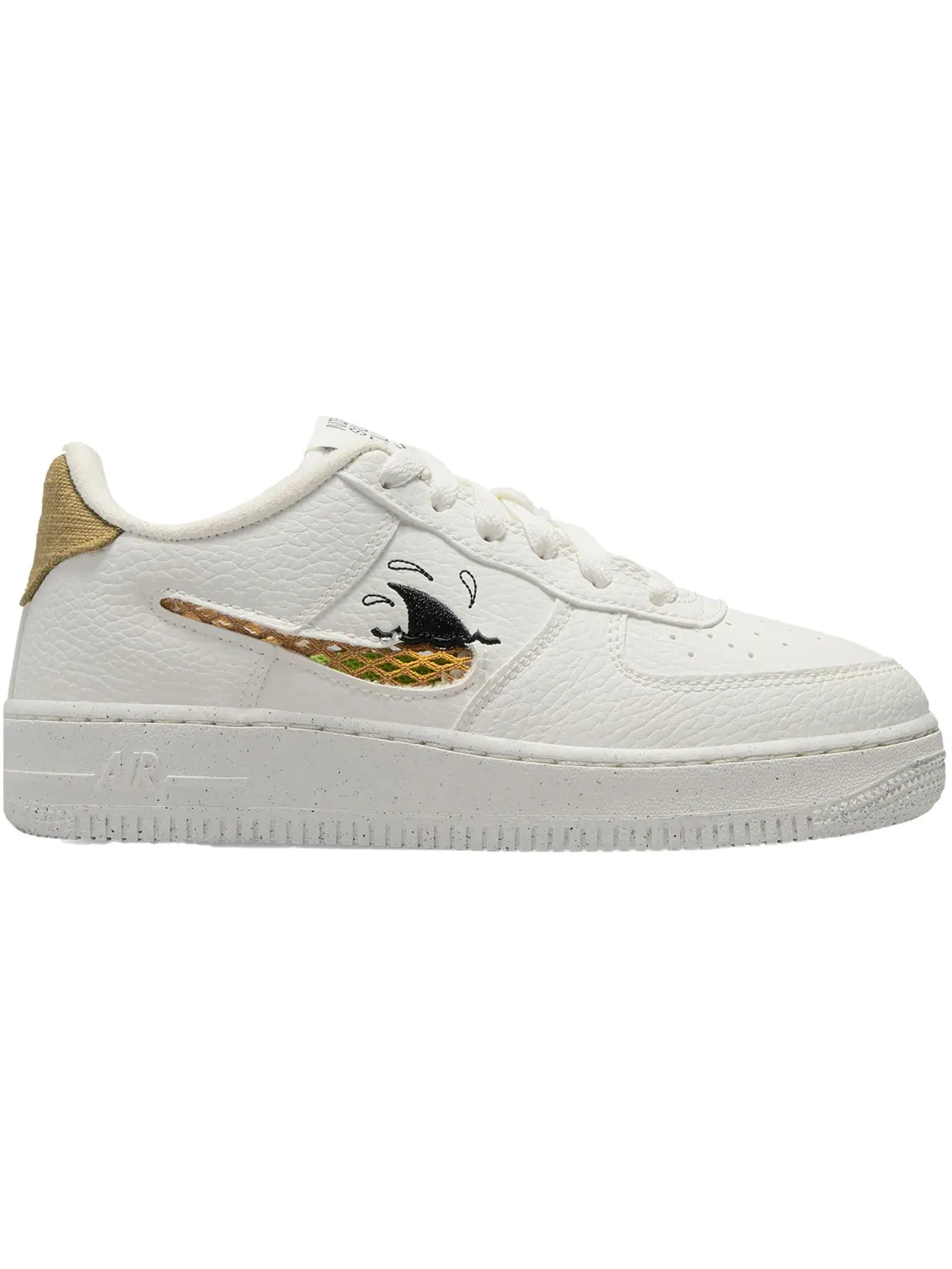 Детские кроссовки с принтом Nike Air Force 1 Low '07 LV8 Nike — изображение 1 из 1, черный//золотистый