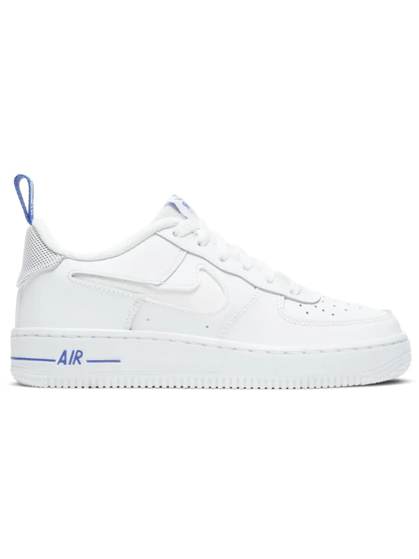 Детские кроссовки Lifestyle с перфорацией Nike Air Force 1 Low 07 LV8 Nike — изображение 1 из 1, белый/белый/синий