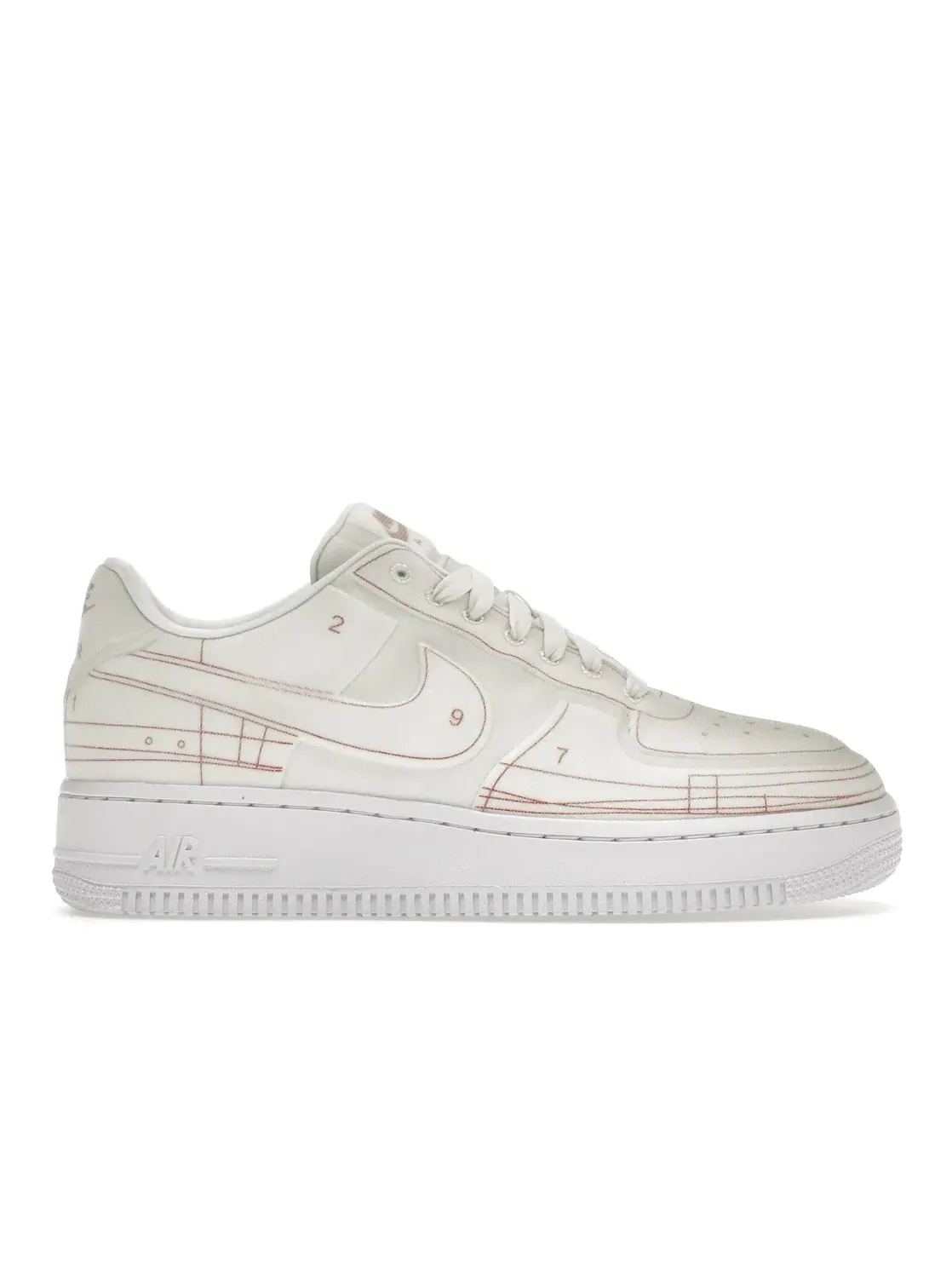 Женские кроссовки Lifestyle с принтом Nike Air Force 1 Low '07 LX Nike — изображение 1 из 4, белый/белый-красный