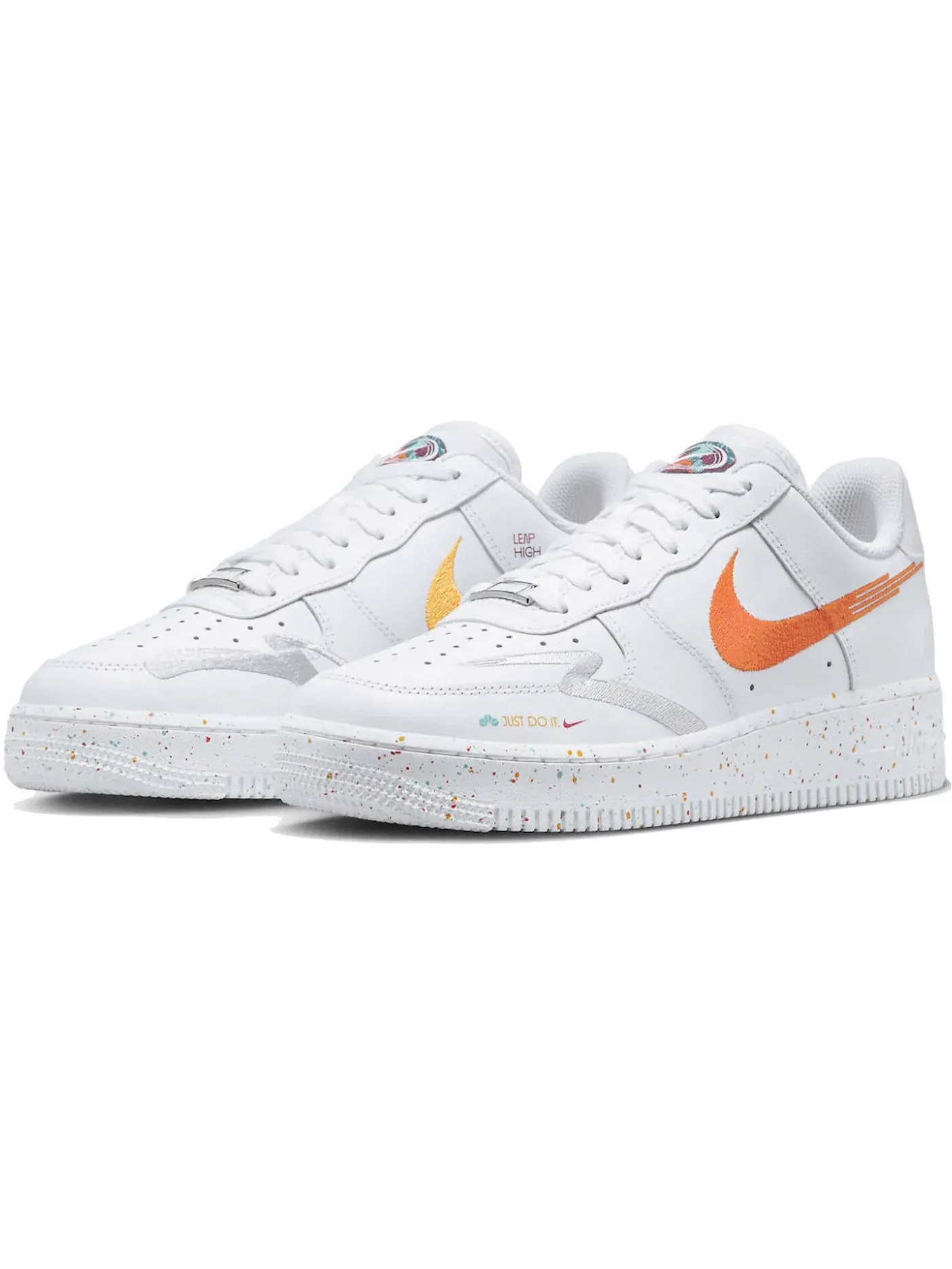 Женские кроссовки с высоким верхом Nike Air Force 1 Low '07 LX Leap High — изображение 2 из 2, белый/белый/оранжевый