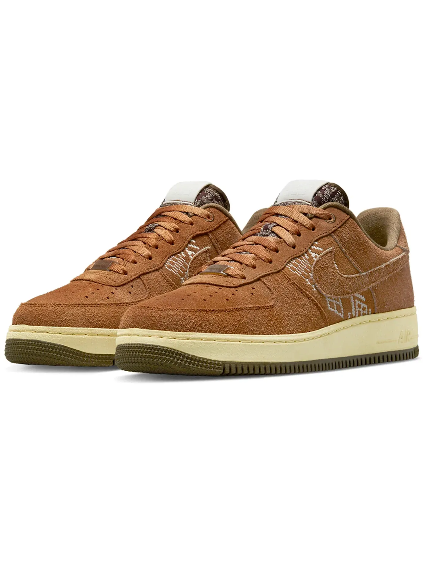 Мужские кроссовки с кожаным верхом Nike Air Force 1 Low '07 PRM — изображение 2 из 3, коричневый/кремовый