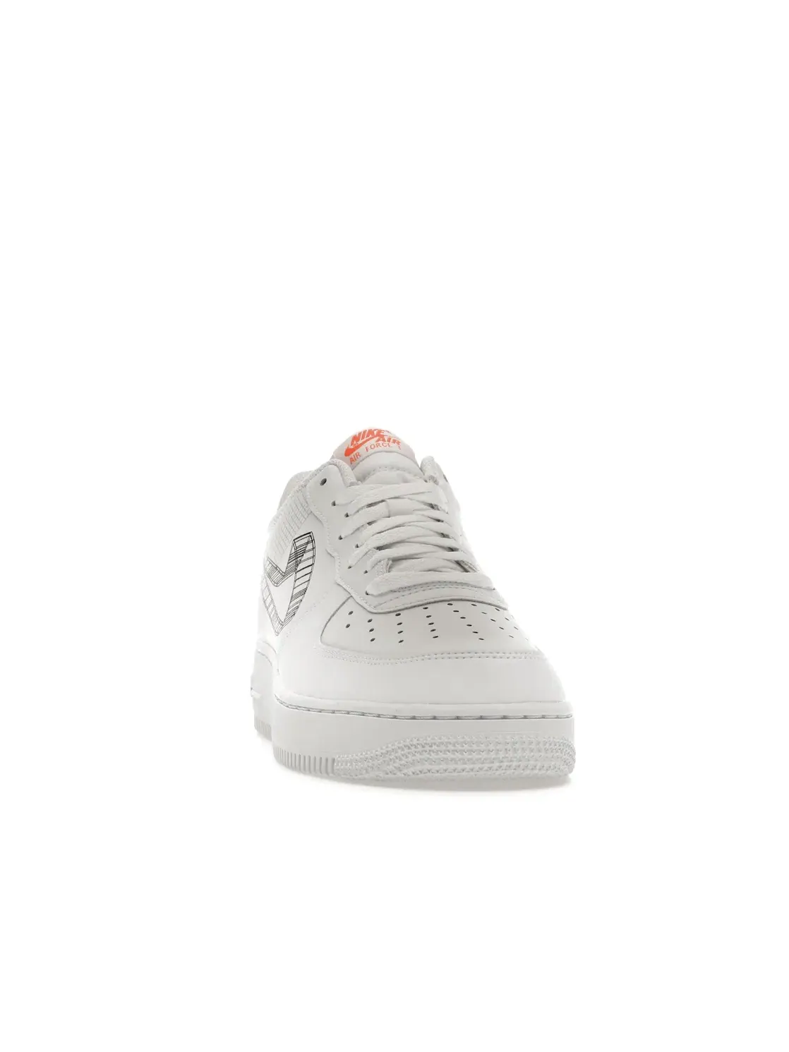 Мужские кроссовки с 3D-принтом Nike Air Force 1 Low Nike — изображение 2 из 4, белый/черный-оранжевый