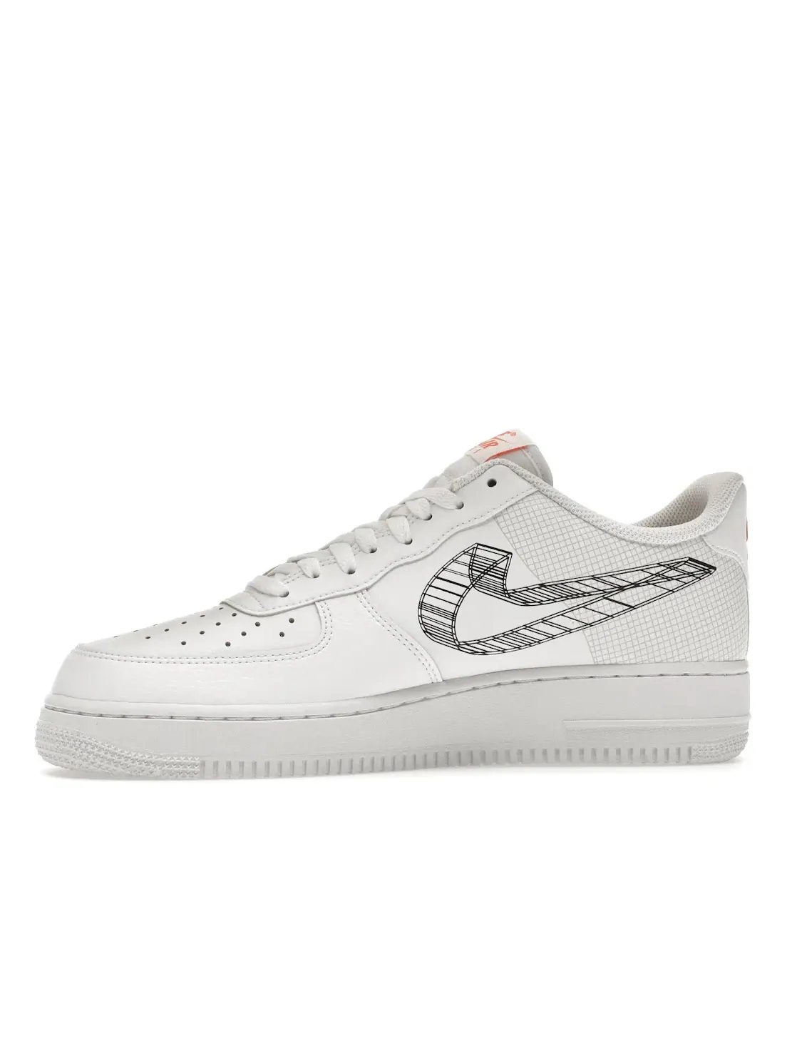 Мужские кроссовки с 3D-принтом Nike Air Force 1 Low Nike — изображение 3 из 4, белый/черный-оранжевый