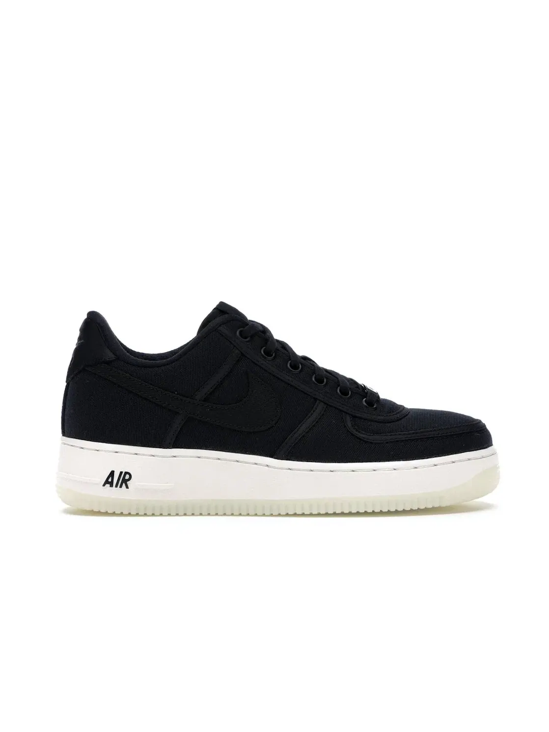 Мужские кроссовки на шнуровке из парусины Nike Air Force 1 Low Canvas — изображение 1 из 4, черный/черный-белый