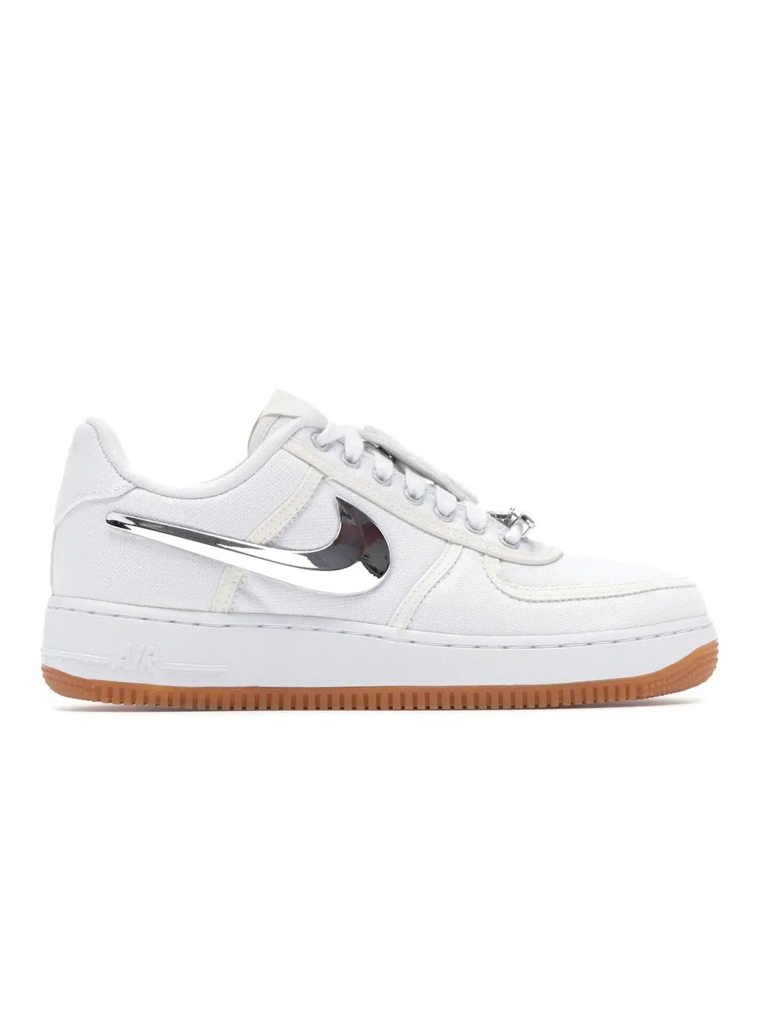 Мужские кроссовки с отстегивающимся элементом Swoosh Nike Air Force 1 Low Travis Scott — изображение 1 из 4, белый/белый