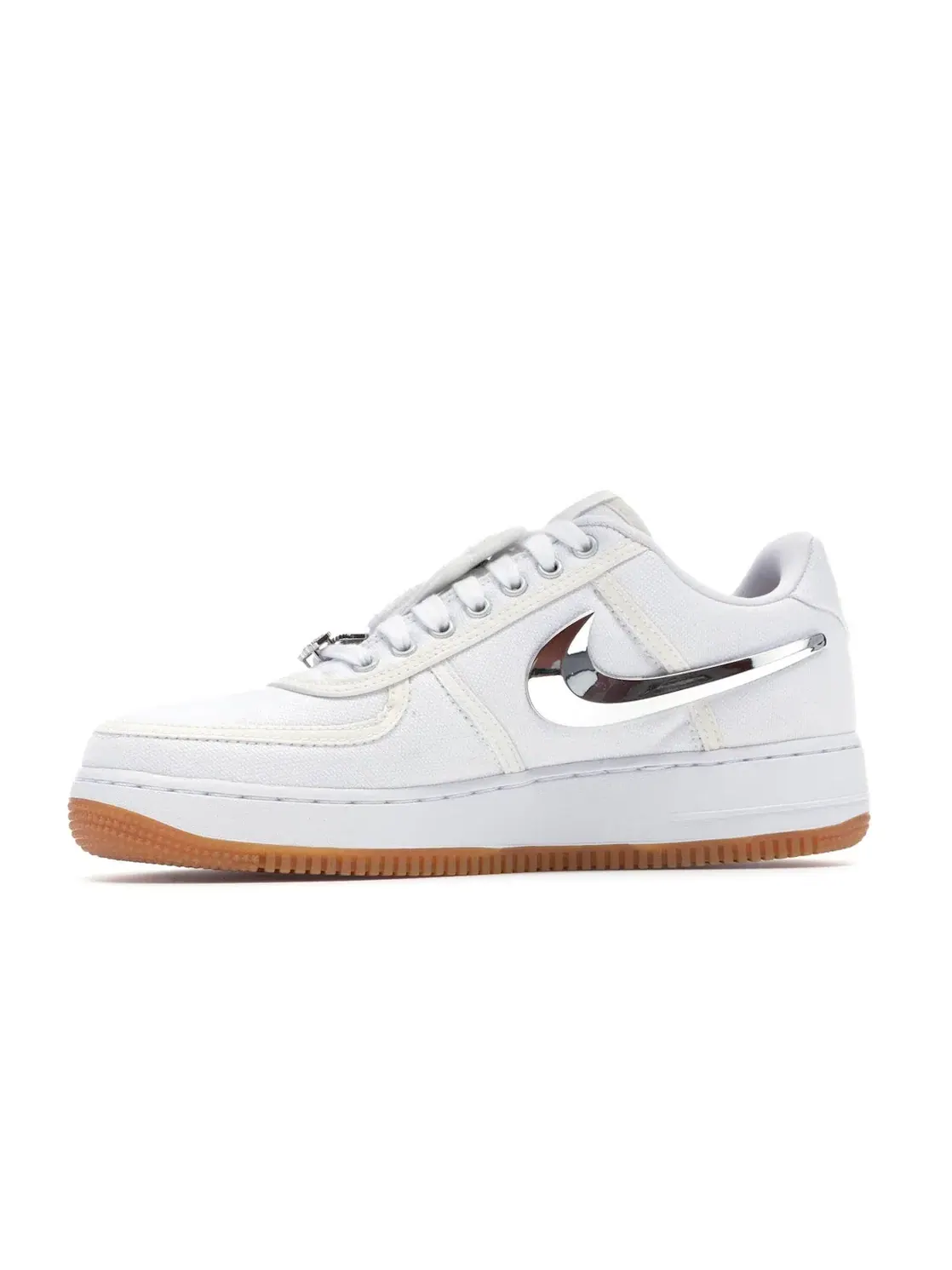 Мужские кроссовки с отстегивающимся элементом Swoosh Nike Air Force 1 Low Travis Scott — изображение 3 из 4, белый/белый