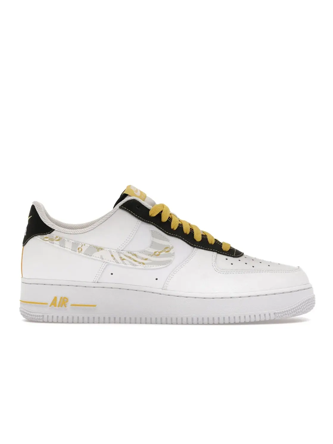 Мужские кроссовки с принтом Nike Air Force 1 Low Gold Link Zebra Nike — изображение 1 из 4, белый/золотистый/черный