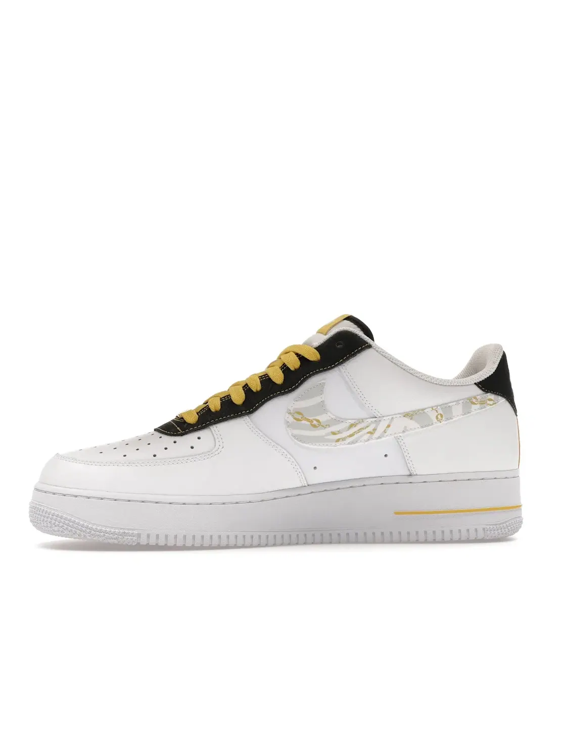 Мужские кроссовки с принтом Nike Air Force 1 Low Gold Link Zebra Nike — изображение 3 из 4, белый/золотистый/черный