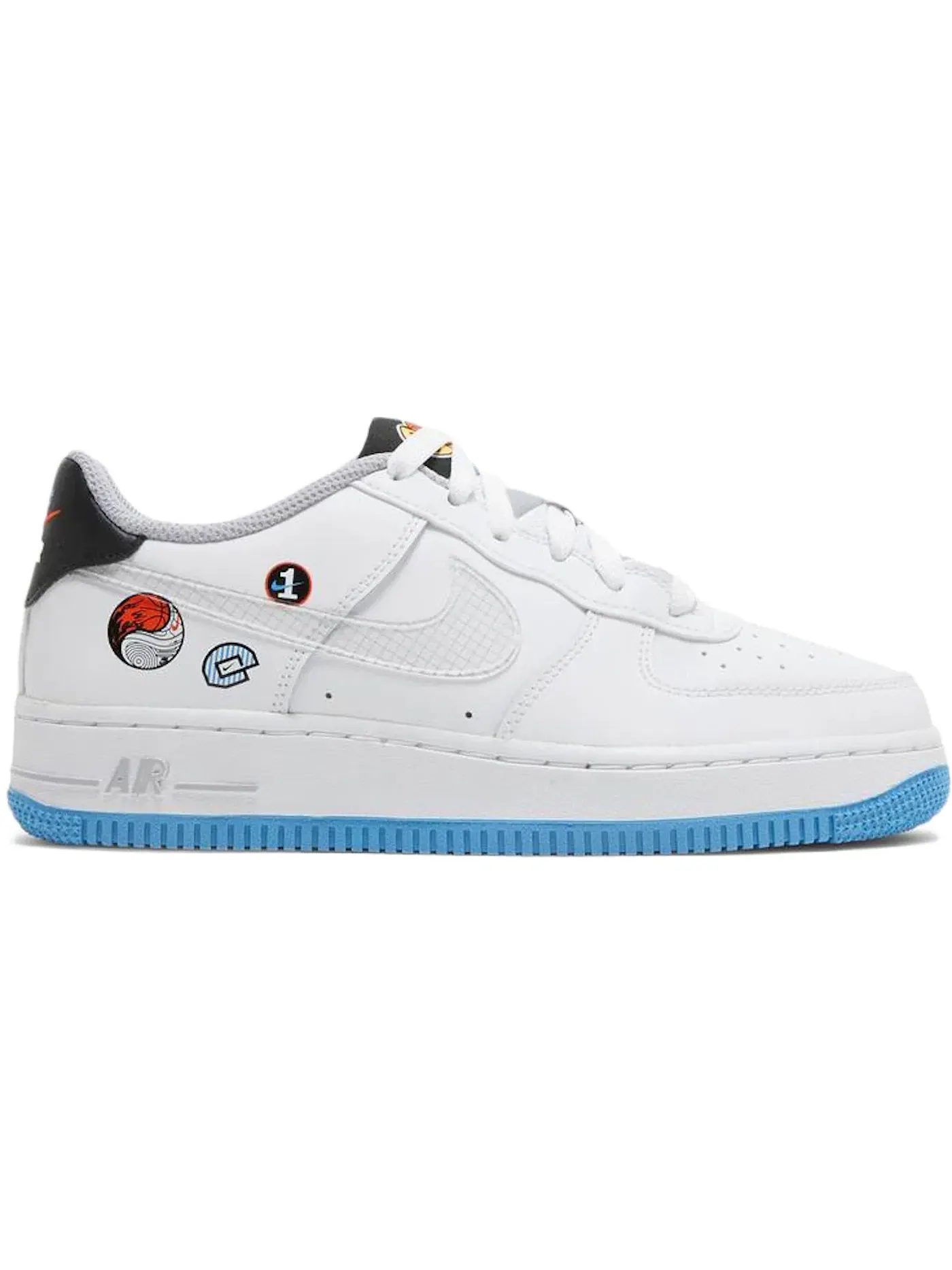 Детские кроссовки для мальчиков с принтом Nike Air Force 1 Low Nike — изображение 1 из 1, белый/мульти-/серый