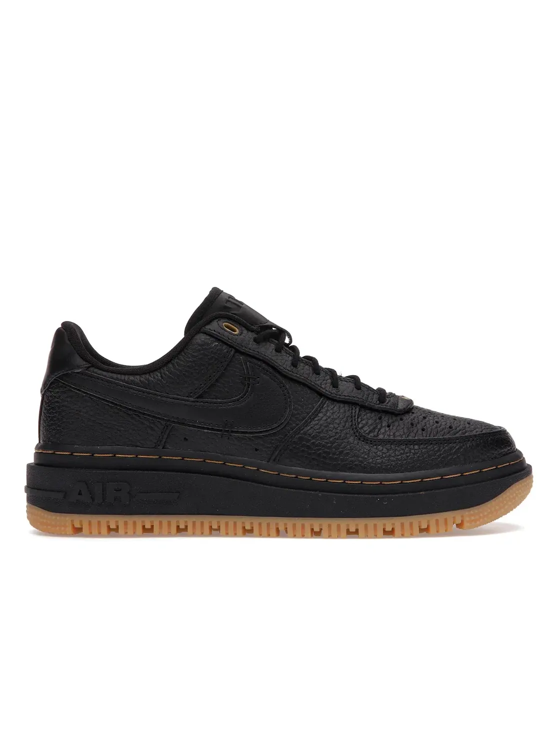 Мужские кроссовки с перфорированным носком Nike Air Force 1 Low Luxe — изображение 1 из 4, черный/черный--желтый