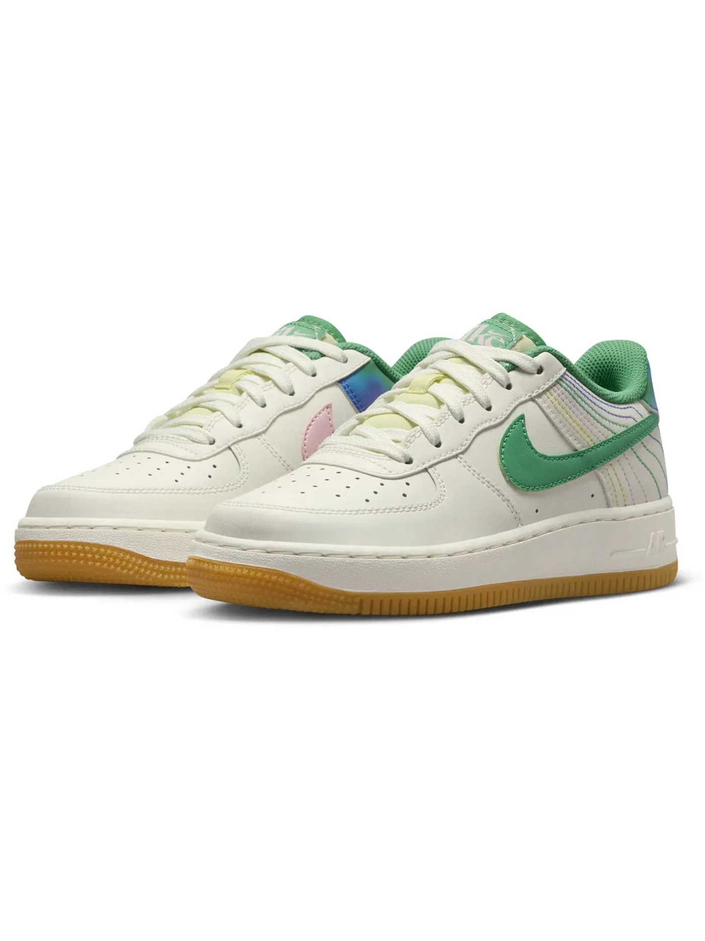 Детские кроссовки Lifestyle Nike Air Force 1 Low LV8 3 — изображение 2 из 3, зеленый розовый