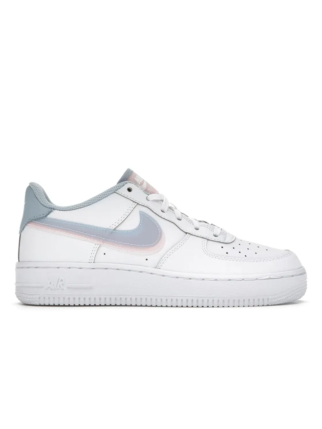 Детские кроссовки с двойным swoosh Nike Air Force 1 Low LV8 — изображение 1 из 4, белый/светлый синий