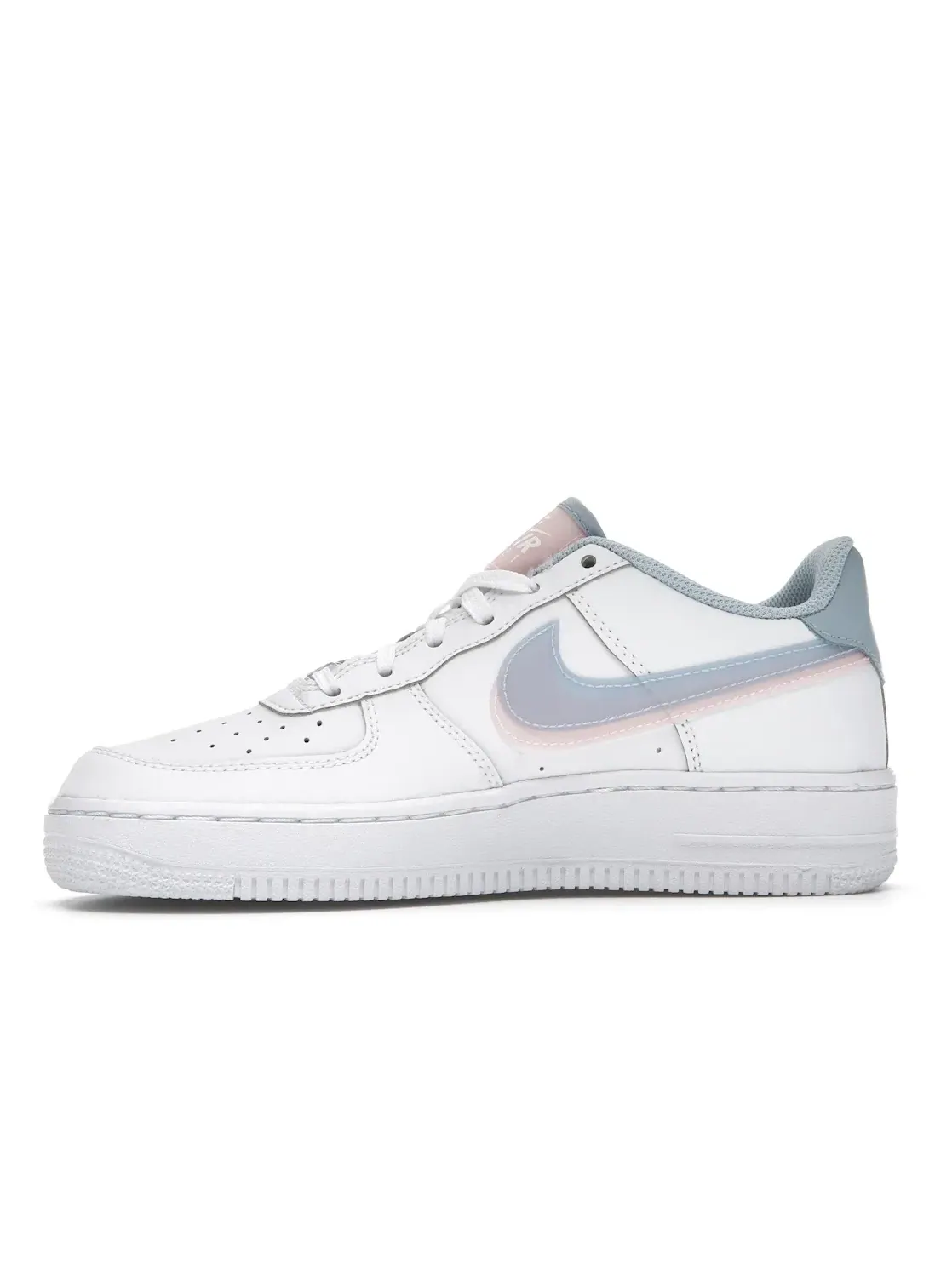 Детские кроссовки с двойным swoosh Nike Air Force 1 Low LV8 — изображение 3 из 4, белый/светлый синий