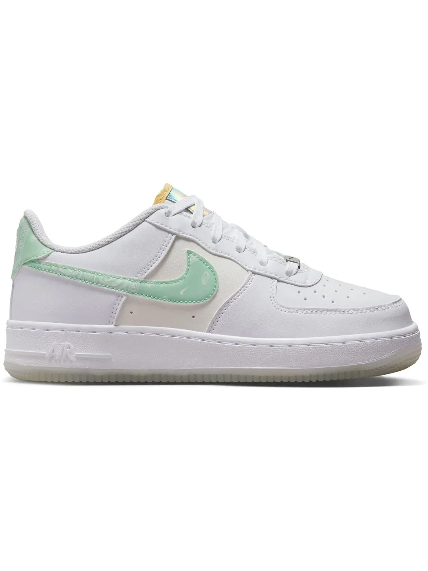 Детские кроссовки Lifestyle с принтом Nike Air Force 1 Low LV8 Pastel Paisley — изображение 1 из 1, белый/белый