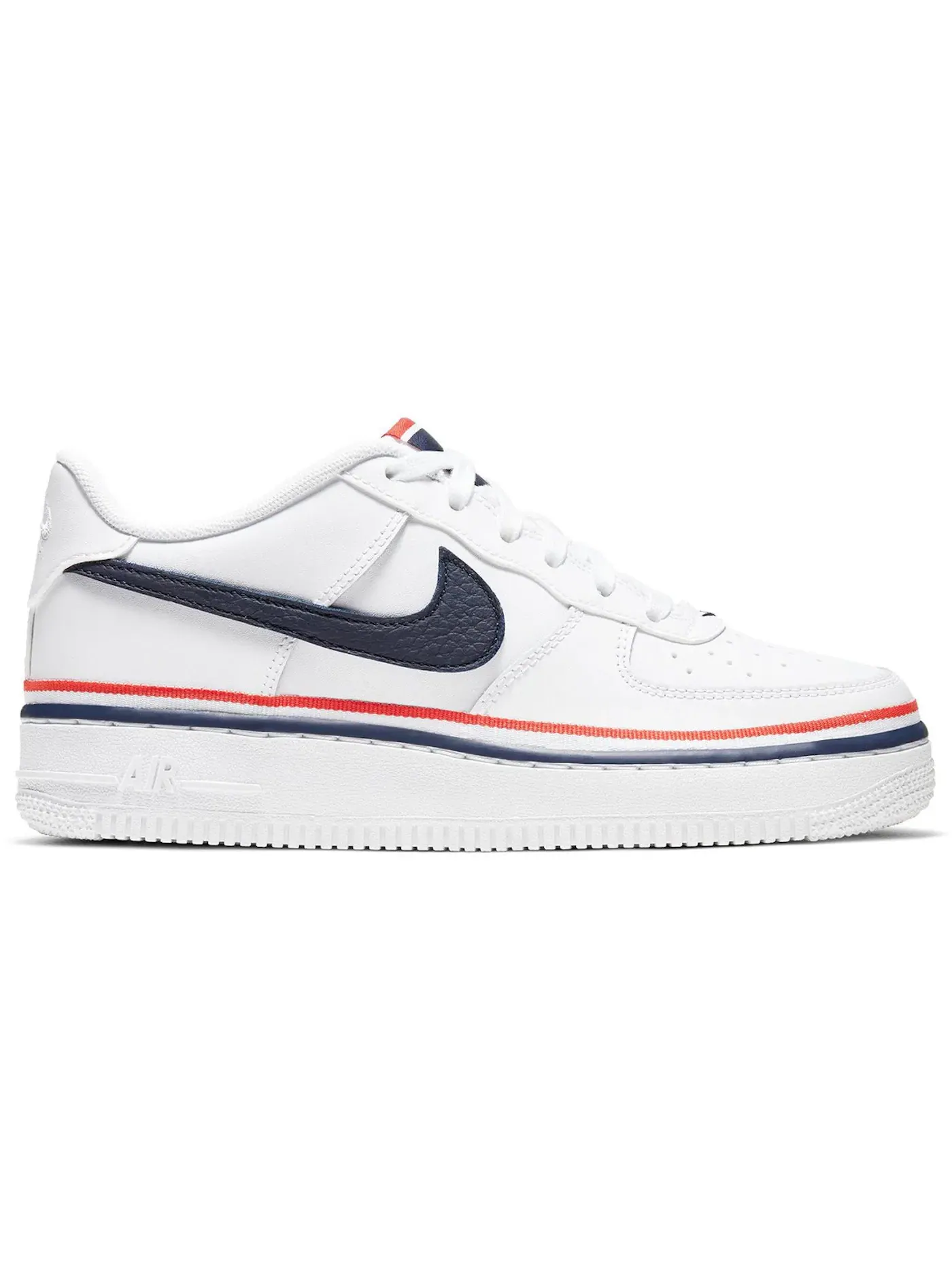 Детские кроссовки с контрастными вставками Nike Air Force 1 Low LV8 Nike — изображение 1 из 1, белый/-красный