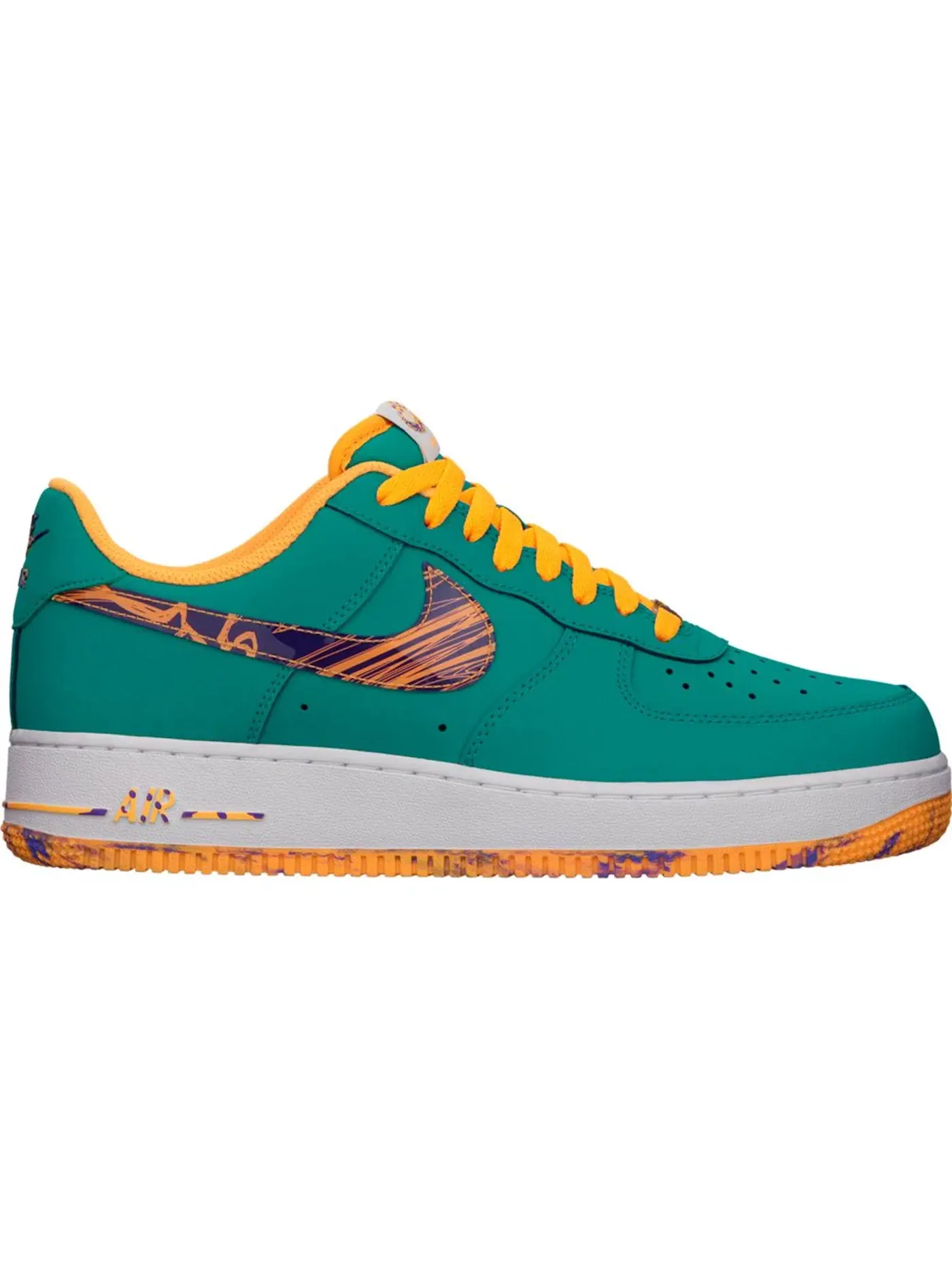 Мужские кроссовки Lifestyle Nike Air Force 1 Low — изображение 1 из 1, зеленый/фиолетовый