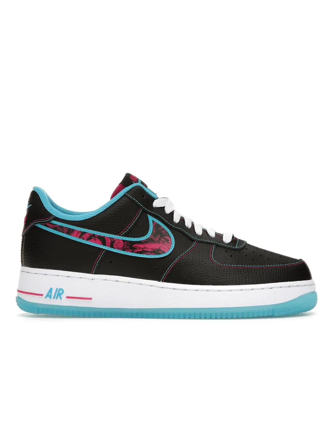 Мужские кеды Lifestyle с принтом Nike Air Force 1 Low Miami Nights Nike — изображение 1 из 4, черный//розовый