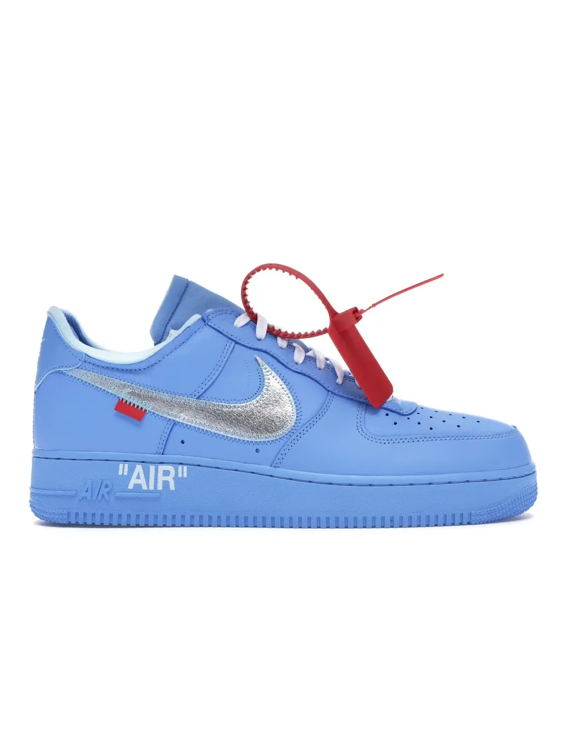 Мужские кроссовки с синим кожаным верхом Nike Air Force 1 Low Off-White MCA — изображение 1 из 4