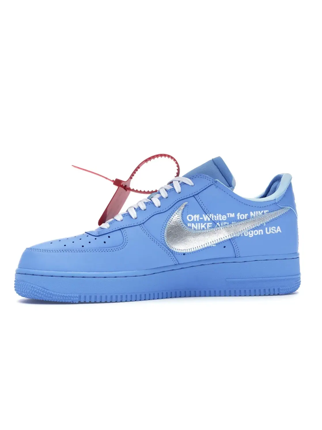 Мужские кроссовки с синим кожаным верхом Nike Air Force 1 Low Off-White MCA — изображение 3 из 4