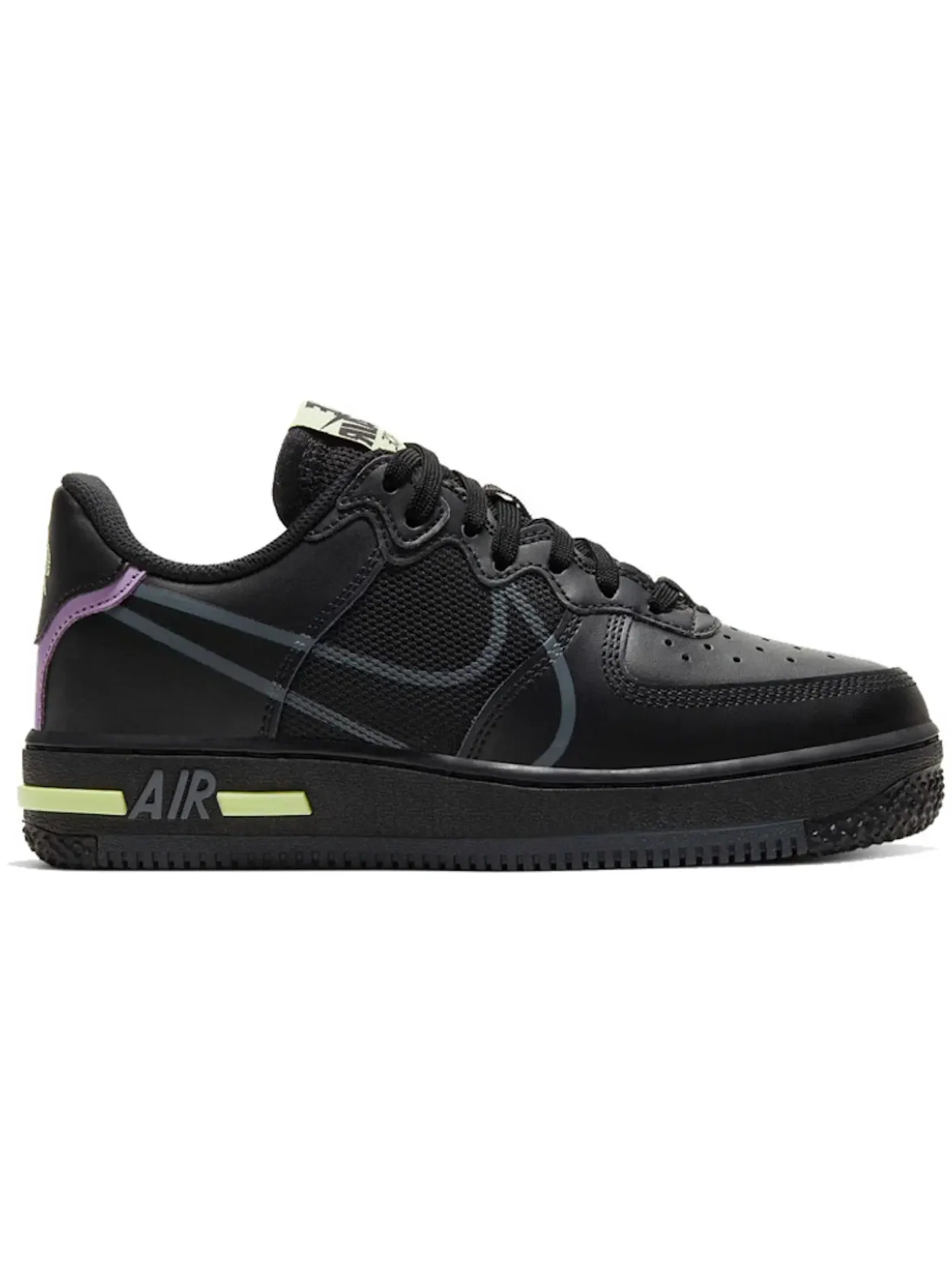 Детские кроссовки Lifestyle Nike Air Force 1 Low React — изображение 1 из 1, черный/-фиолетовый