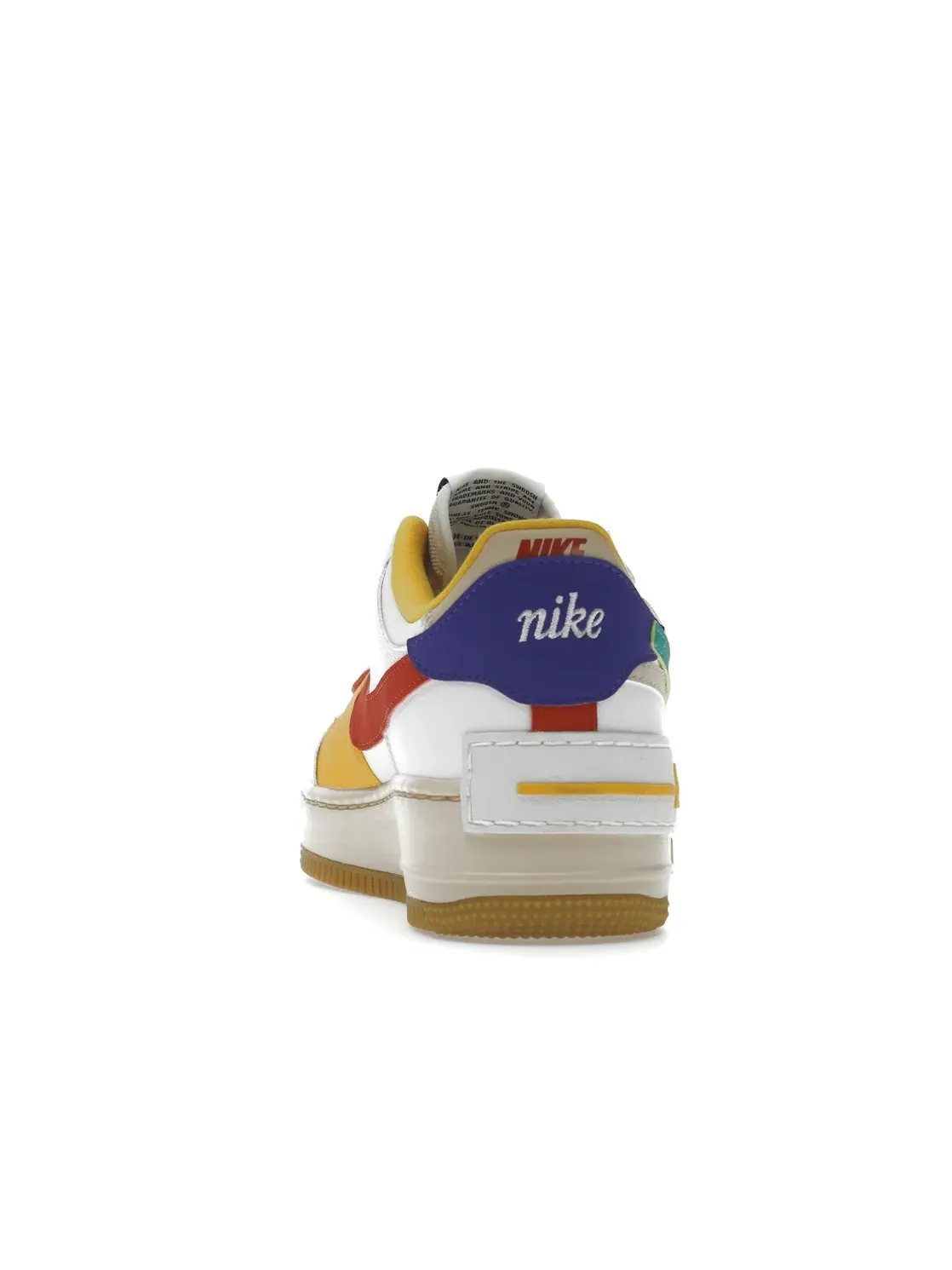 Женские кроссовки с многослойным дизайном Nike Air Force 1 Low Shadow — изображение 4 из 4, белый/желтый//зеленый