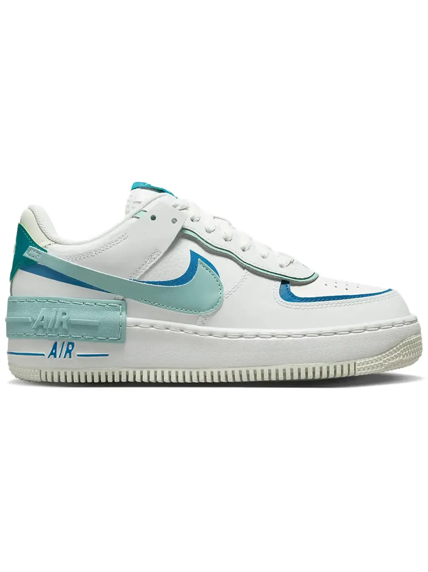 Женские кроссовки с перфорацией Nike Air Force 1 Low Shadow — изображение 1 из 1, белый/синий