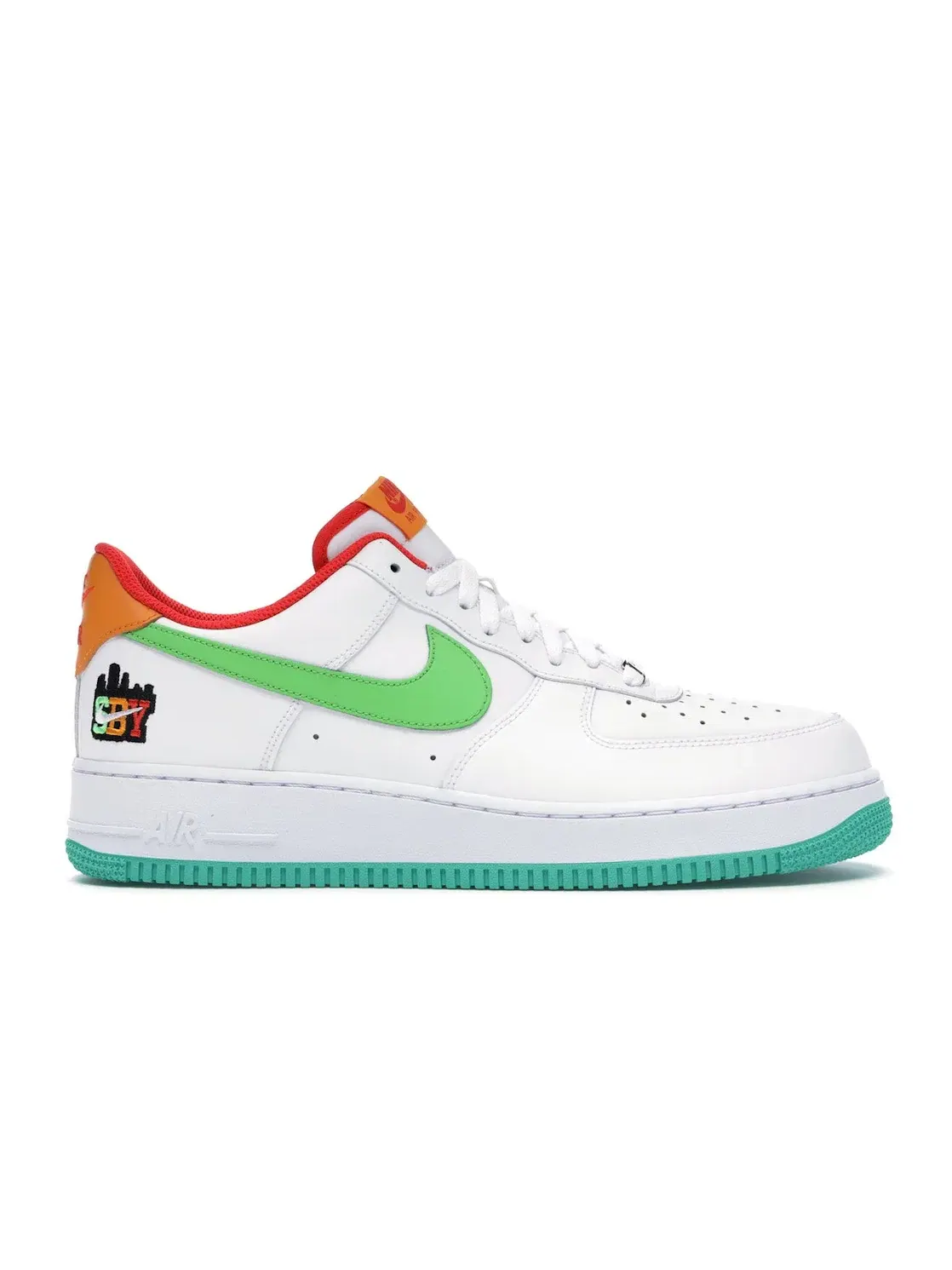 Мужские кроссовки Lifestyle Nike Air Force 1 Low — изображение 1 из 4, белый/зеленый-оранжевый