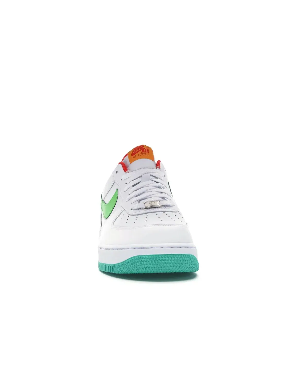 Мужские кроссовки Lifestyle Nike Air Force 1 Low — изображение 2 из 4, белый/зеленый-оранжевый