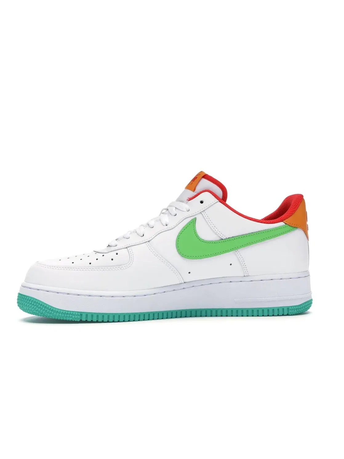 Мужские кроссовки Lifestyle Nike Air Force 1 Low — изображение 3 из 4, белый/зеленый-оранжевый