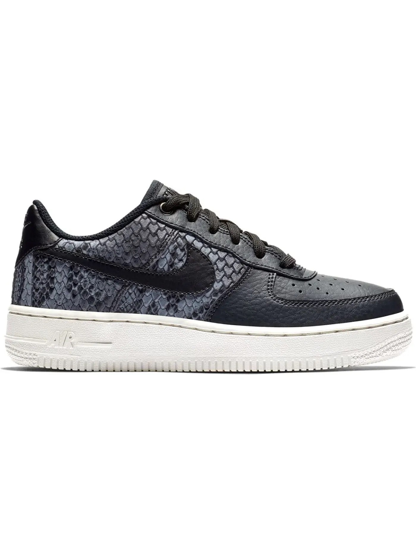 Детские кроссовки Lifestyle с длинным шнурованием Nike Air Force 1 Low — изображение 1 из 1, черный-белый