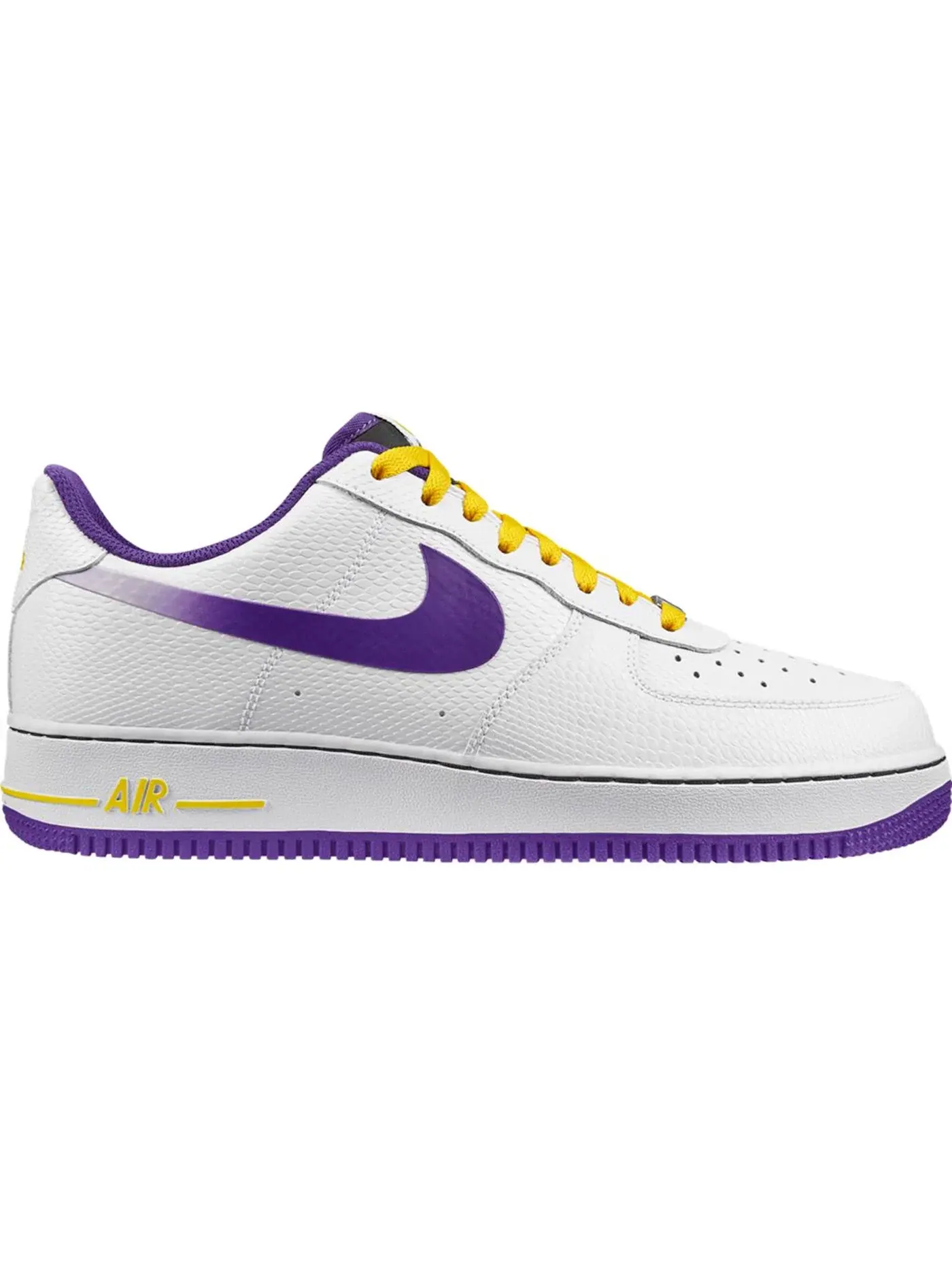 Мужские кроссовки повседневные Nike Air Force 1 Low — изображение 1 из 1, белый/фиолетовый-желтый