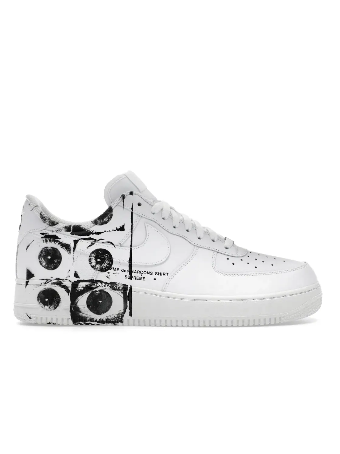 Мужские кроссовки с принтом Nike Air Force 1 Low Supreme Comme des Garcons Shirt — изображение 1 из 4, белый/белый-белый