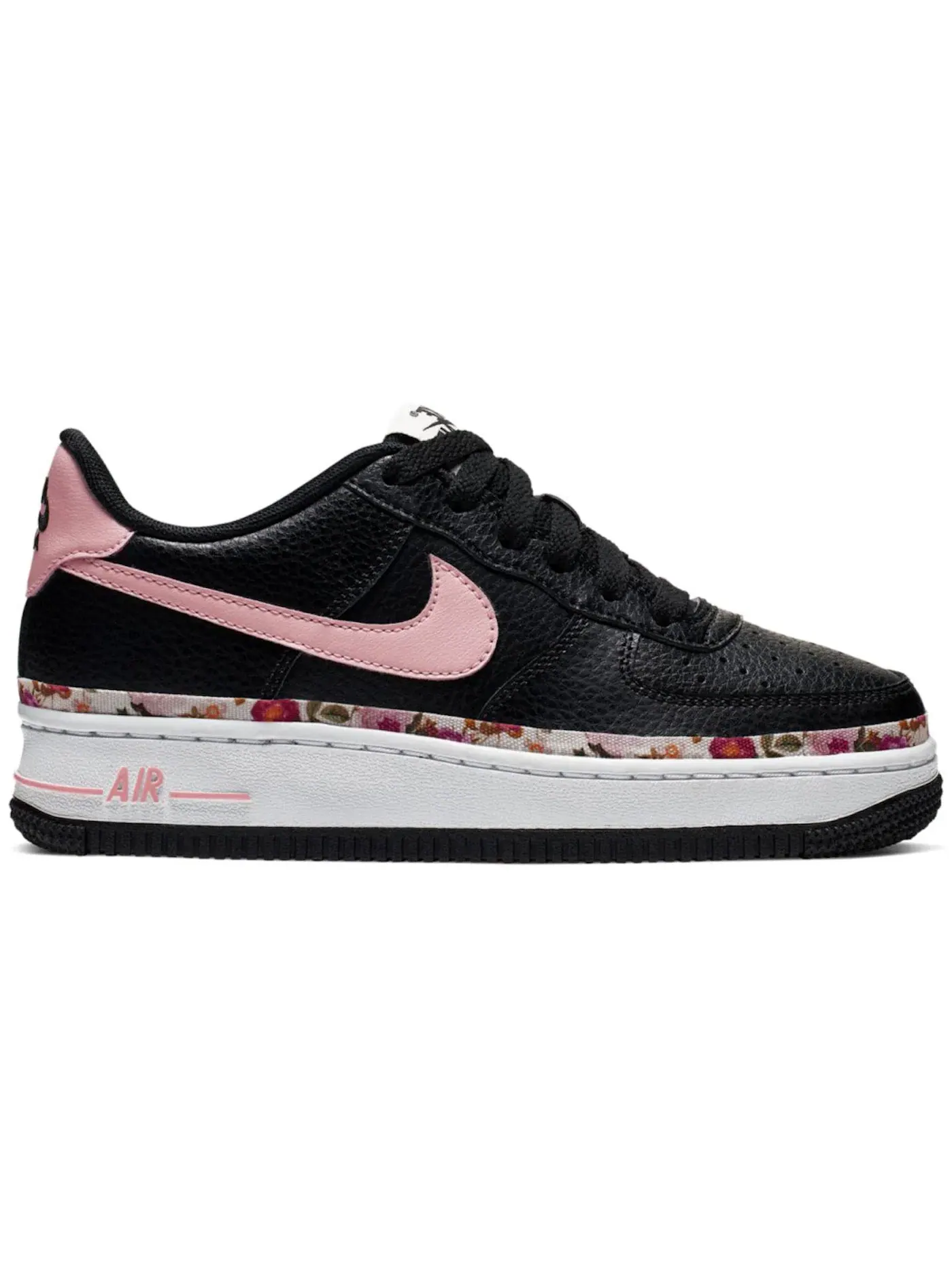 Детские кроссовки Lifestyle с принтом Nike Air Force 1 Low Vintage Floral Nike — изображение 1 из 1, черный/розовый/белый