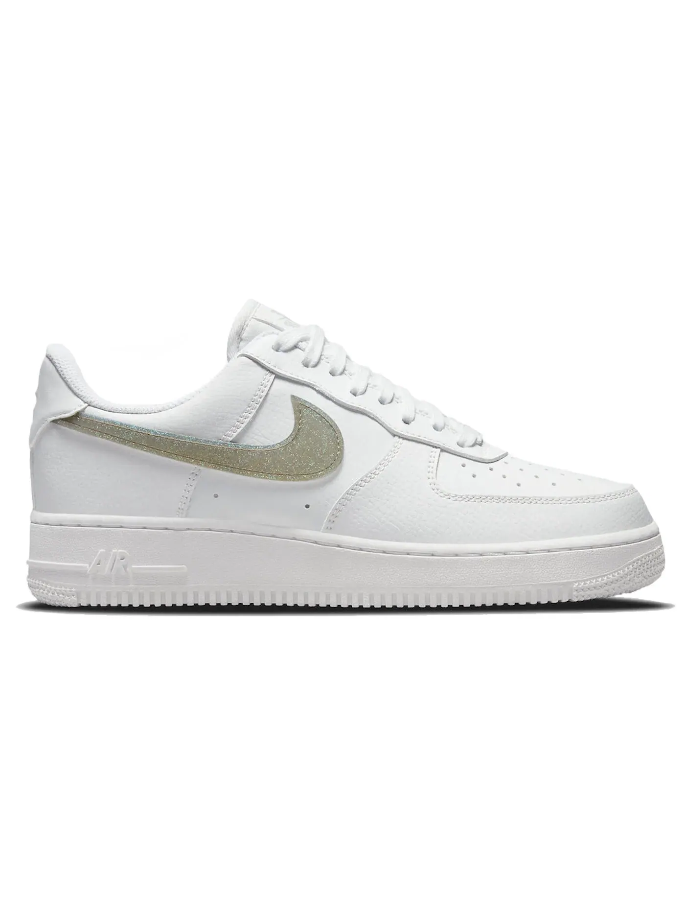 Женские кроссовки с блестками Nike Air Force 1 Low — изображение 1 из 1, белый/белый-золотистый