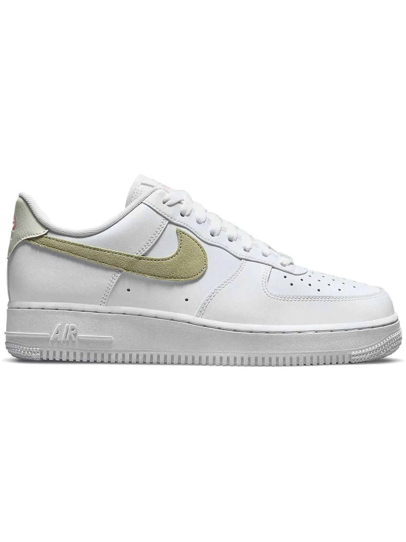 Женские кроссовки Lifestyle с длинным шнурованием Nike Air Force 1 Low — изображение 1 из 1, белый/оливковый-розовый