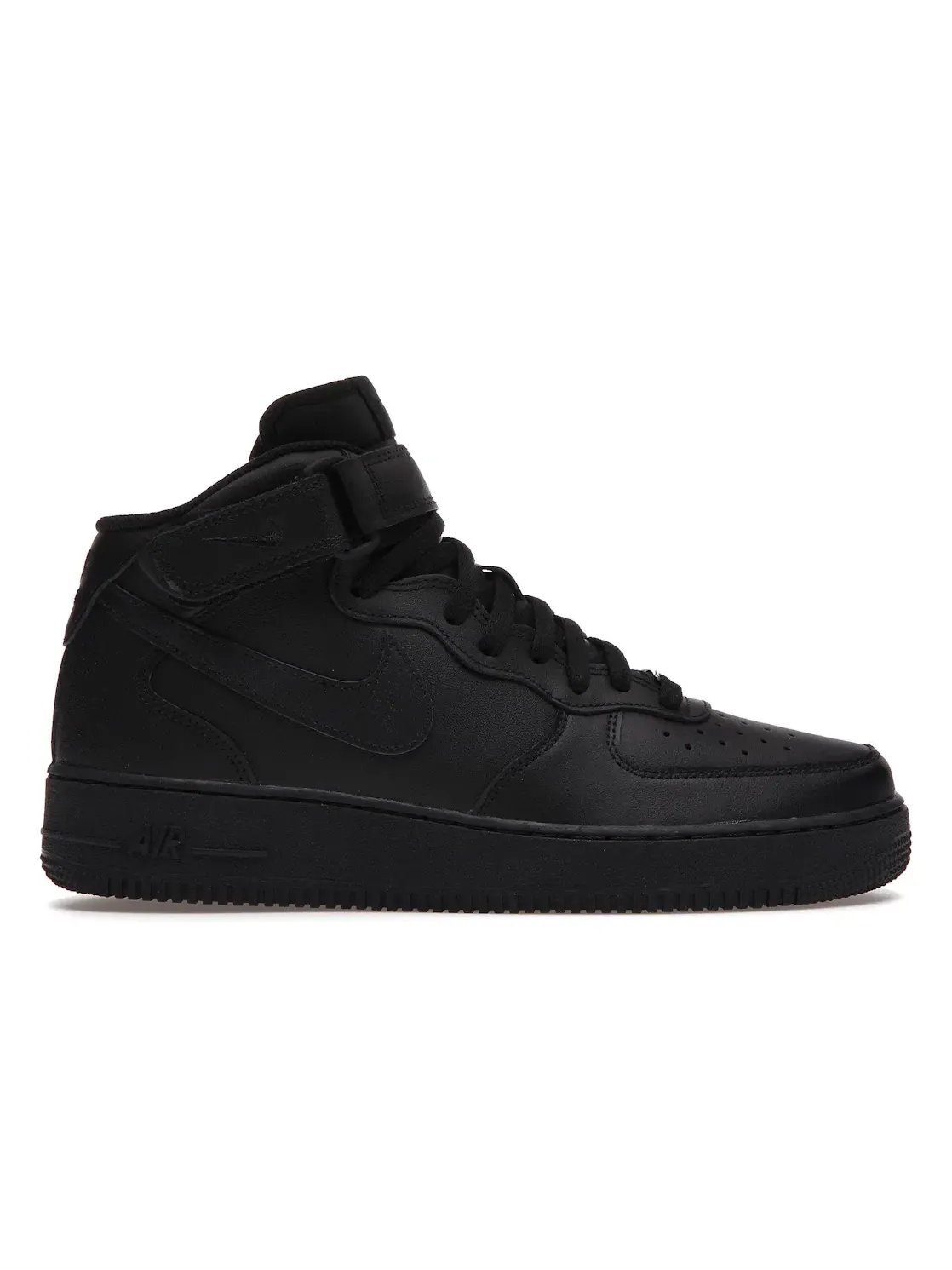 Мужские кроссовки кожаные Air Force 1 Mid '07 Nike — изображение 1 из 4, черный/черный
