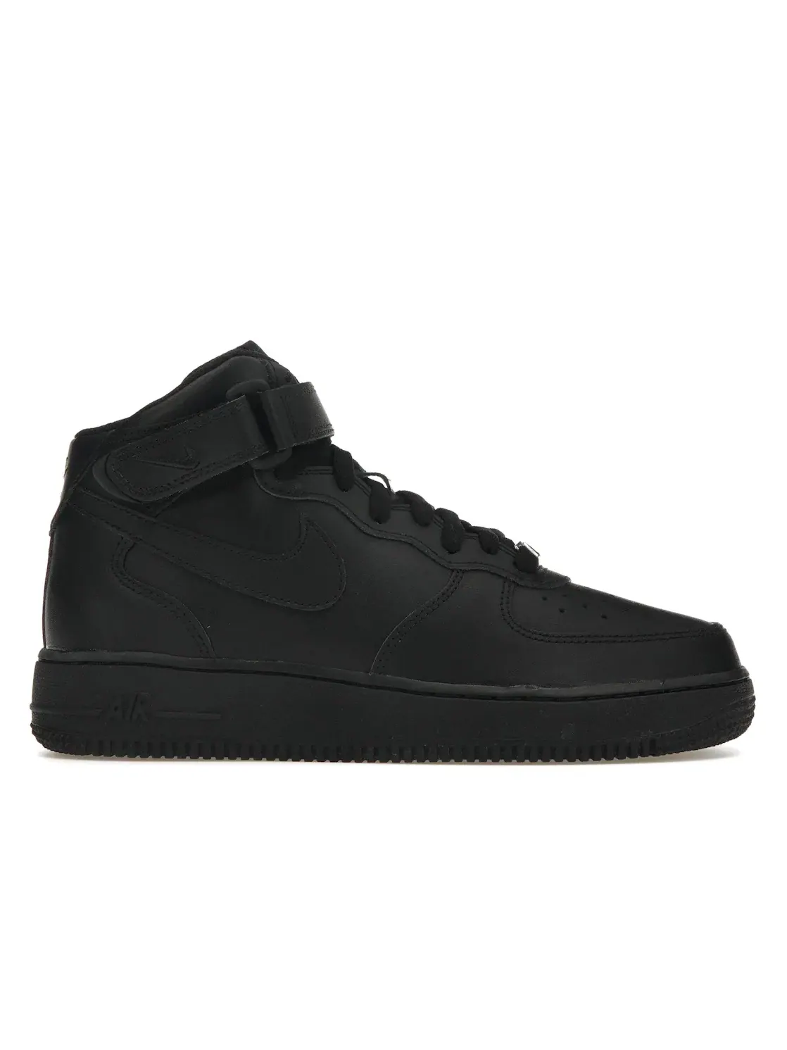 Детские кроссовки Lifestyle с высоким берцем Nike Air Force 1 Mid — изображение 1 из 4, черный/черный
