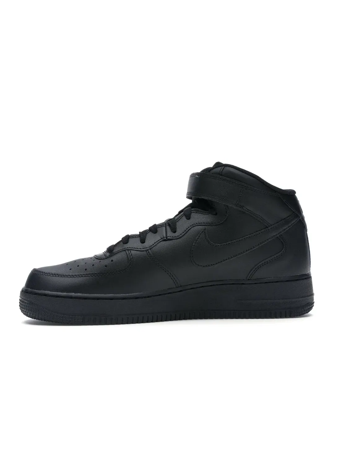 Мужские кроссовки кожаные Nike Air Force 1 Mid — изображение 3 из 4, черный/черный