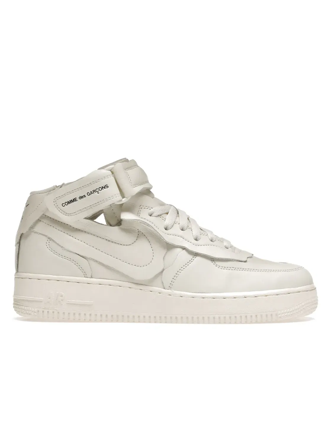 Мужские кроссовки с деконструированным дизайном Nike Air Force 1 Mid Comme des Garcons — изображение 1 из 4, белый/белый