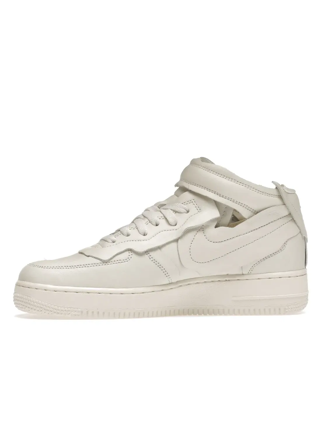 Мужские кроссовки с деконструированным дизайном Nike Air Force 1 Mid Comme des Garcons — изображение 3 из 4, белый/белый