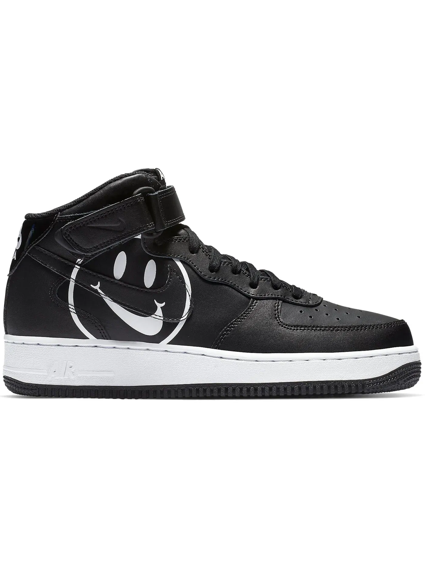 Мужские кроссовки с принтом Nike Air Force 1 Mid — изображение 1 из 1, черный/черный-белый