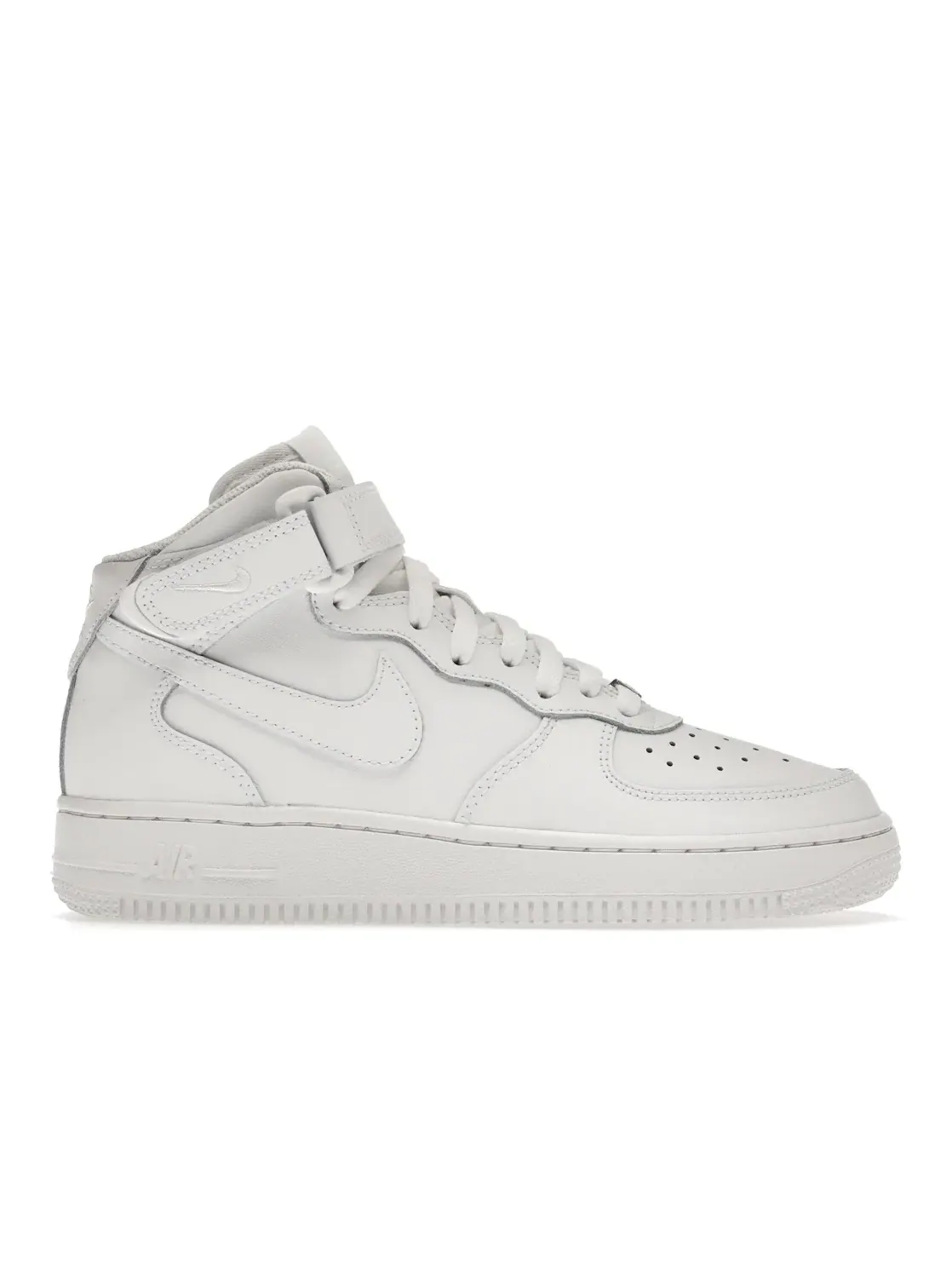 Детские кроссовки Lifestyle с перфорацией Nike Air Force 1 Mid LE — изображение 1 из 4, белый/белый/белый