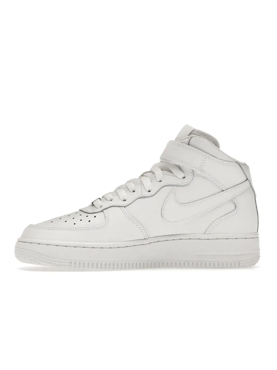 Детские кроссовки Lifestyle с перфорацией Nike Air Force 1 Mid LE — изображение 3 из 4, белый/белый/белый