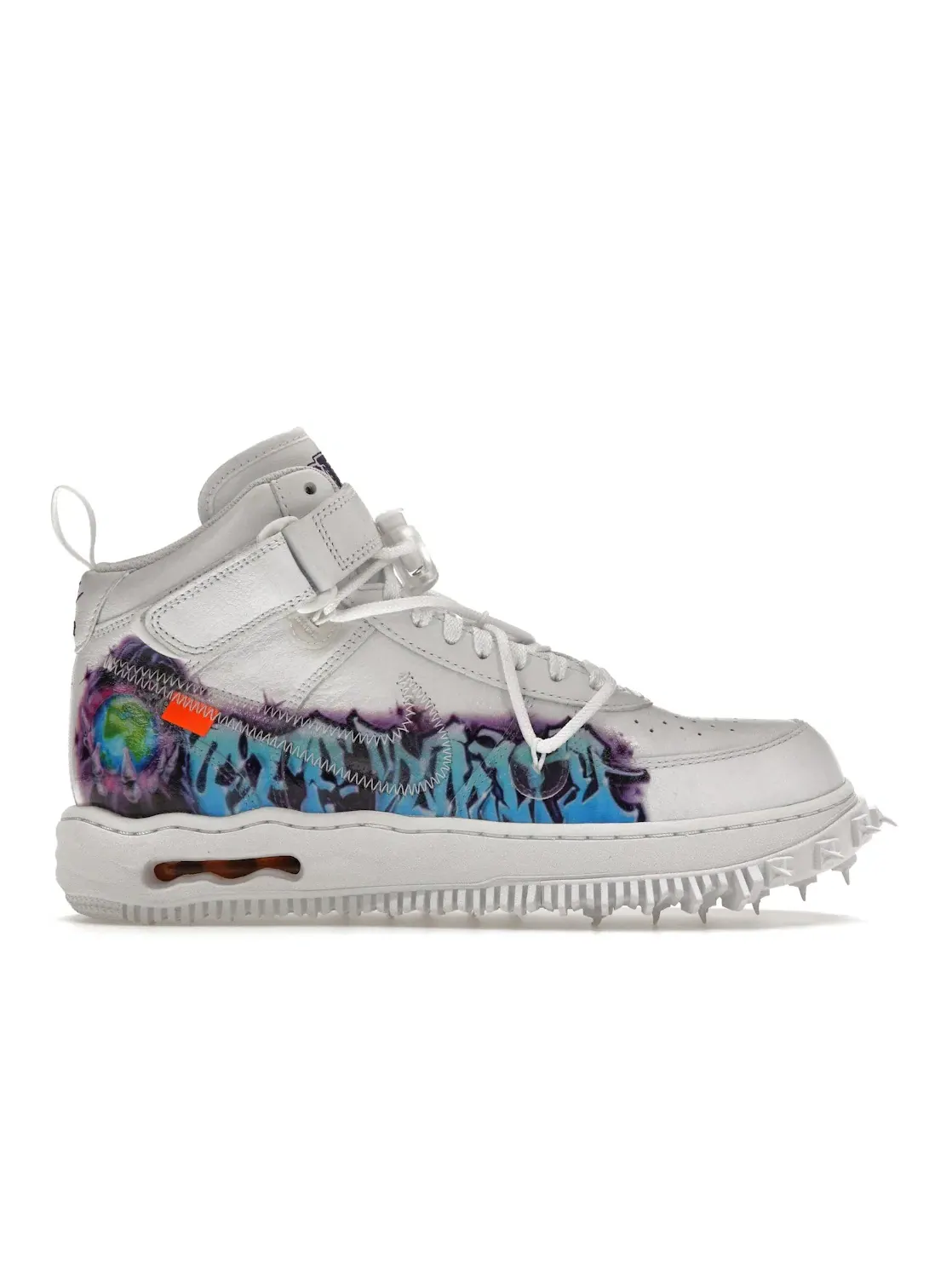 Мужские кроссовки с принтом Nike Air Force 1 Mid Off-White Graffiti — изображение 1 из 4, белый/прозрачный-белый