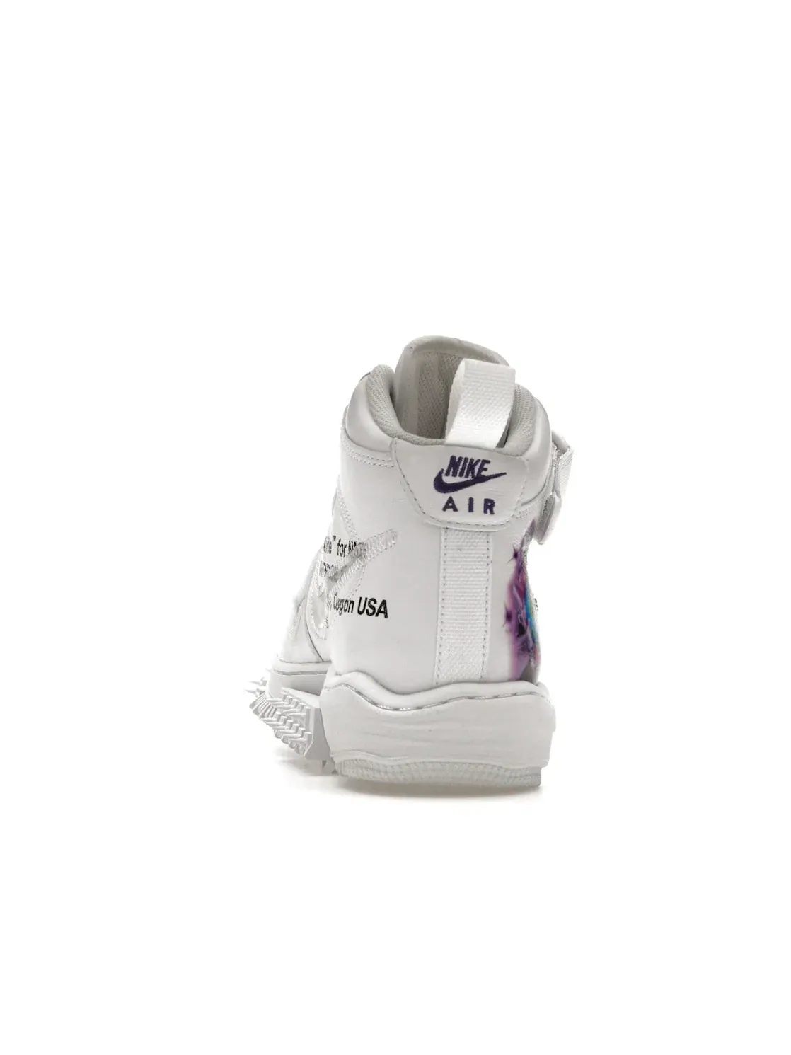Мужские кроссовки с принтом Nike Air Force 1 Mid Off-White Graffiti — изображение 4 из 4, белый/прозрачный-белый