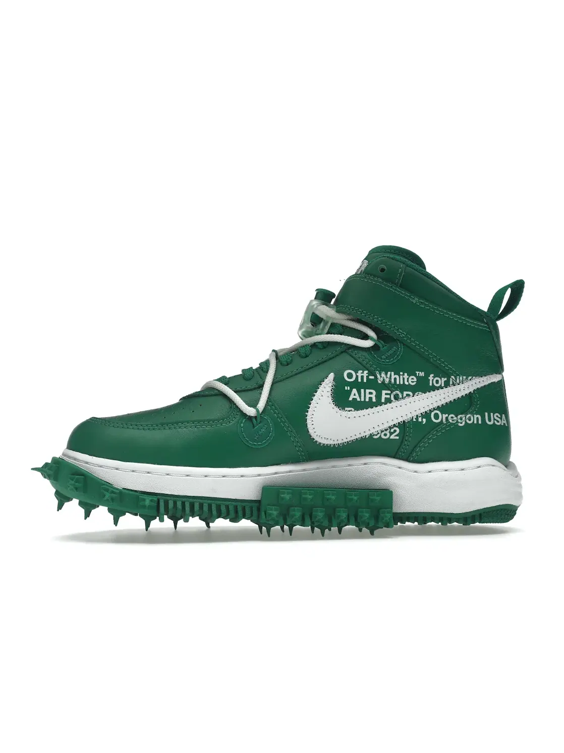 Мужские кроссовки с высоким берцем Nike Air Force 1 Mid Off-White — изображение 3 из 4, зеленый/белый-белый