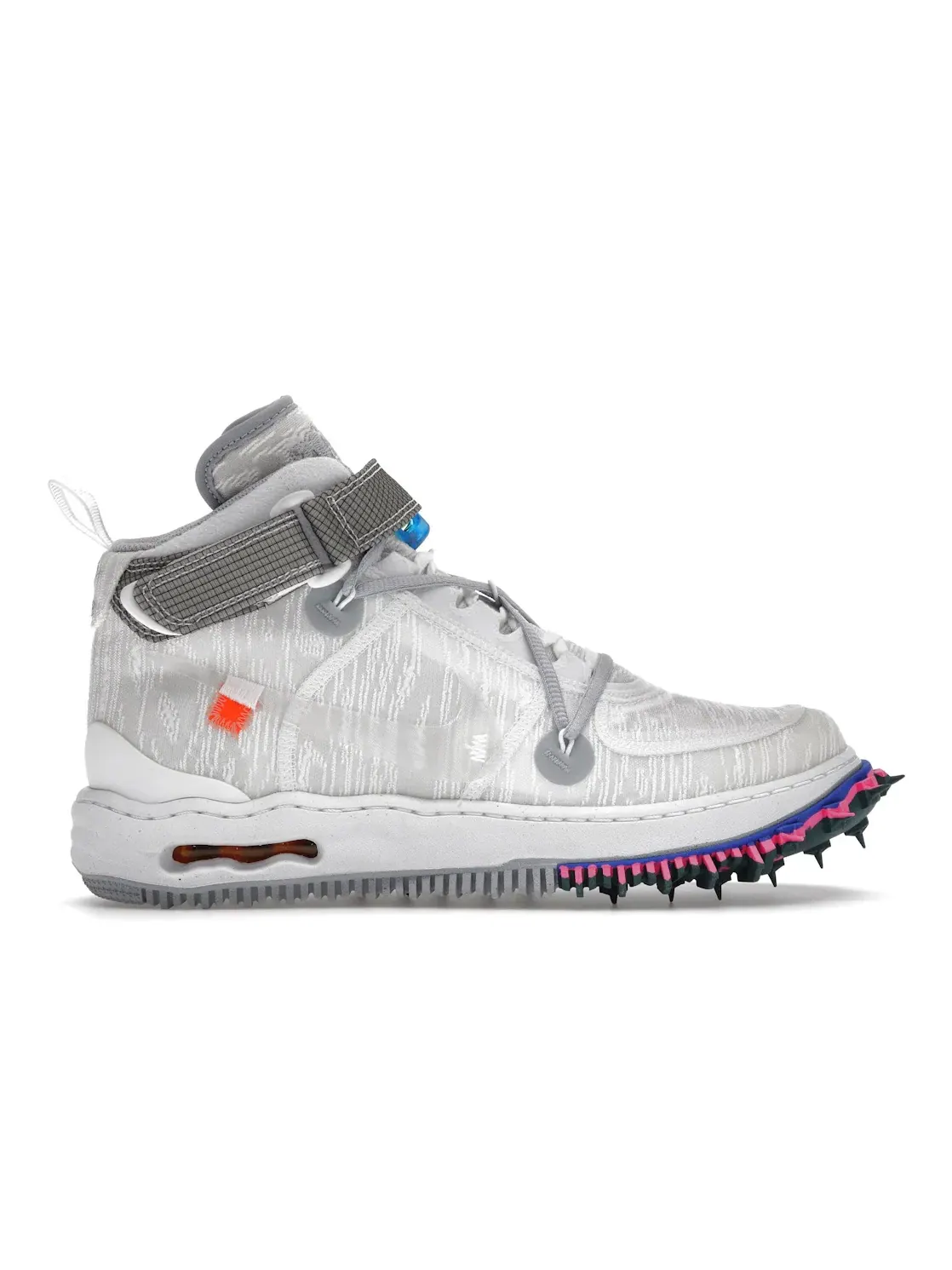 Мужские кроссовки с рипстоп-воротником Nike Air Force 1 Mid Off-White — изображение 1 из 4, белый/прозрачный белый