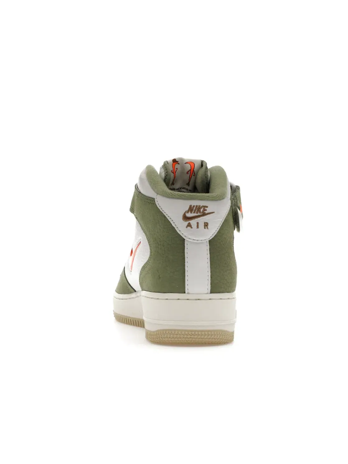 Мужские кроссовки с комбинированной шнуровкой Nike Air Force 1 Mid QS — изображение 4 из 4, белый/зеленый//оранжевый