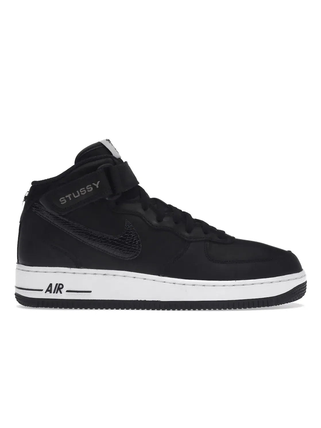 Мужские кроссовки Lifestyle Nike Air Force 1 Mid Stüssy — изображение 1 из 4, черный/черный/белый