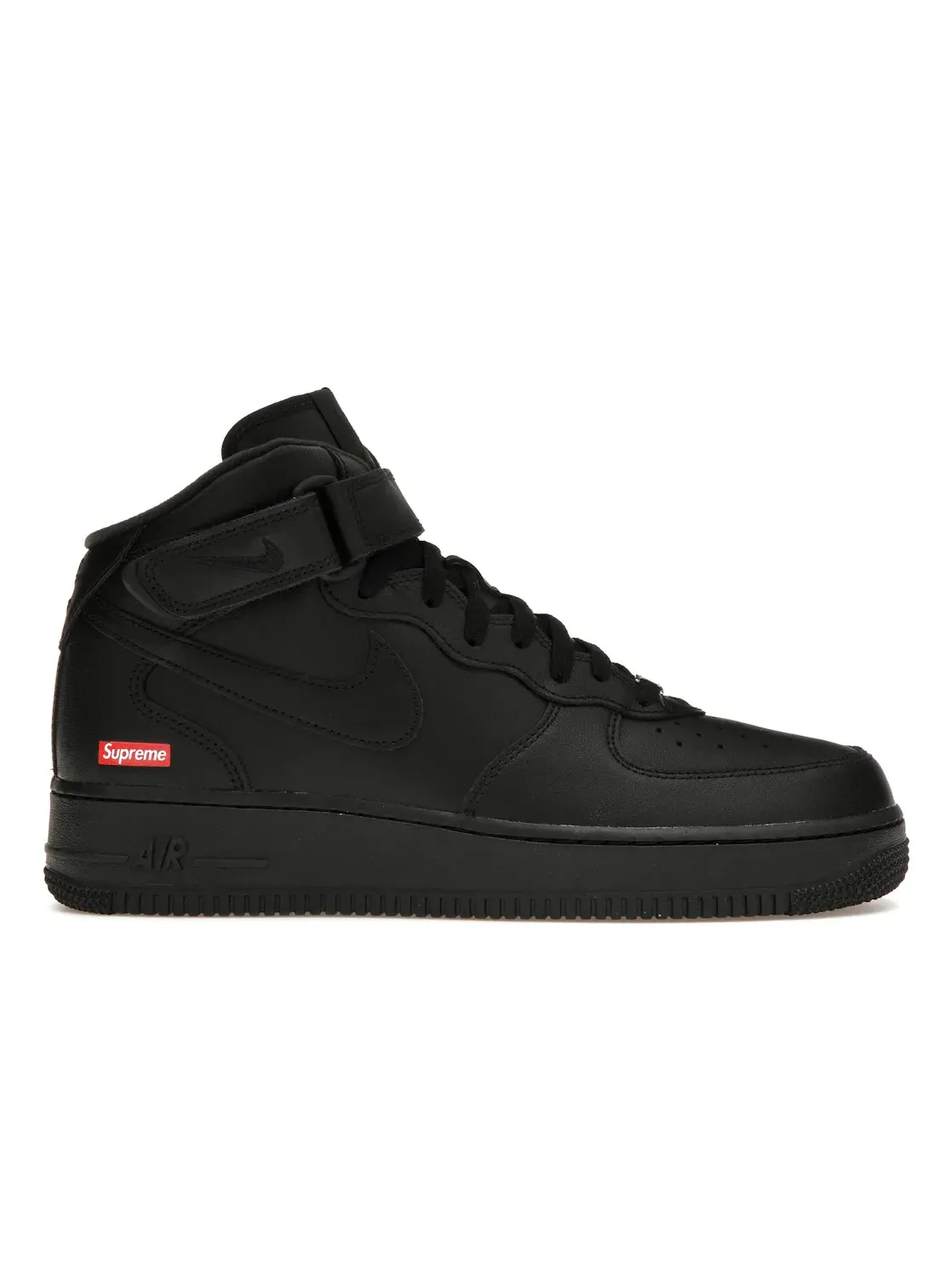 Мужские кроссовки-высокие с кожаным верхом Nike Air Force 1 Mid — изображение 1 из 4, черный/черный-черный